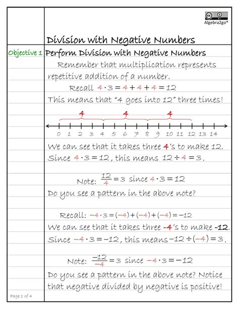 Division With Negative Numbers