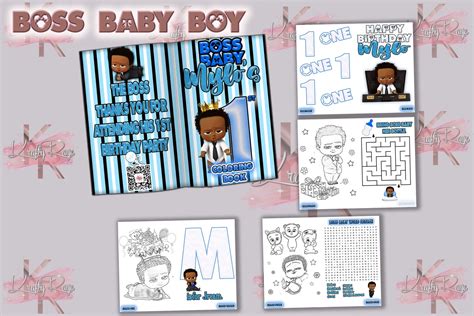 Boss Baby Boy Coloring Book Personalized Coloring Books Coloring Pages DIGITAL - Etsy