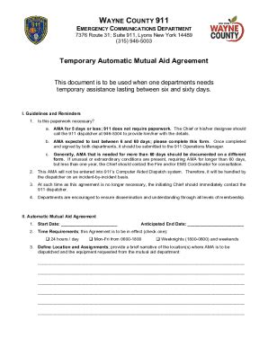 Fillable Online Web Co Wayne Ny Automatic Mutual Aid Agreement Form