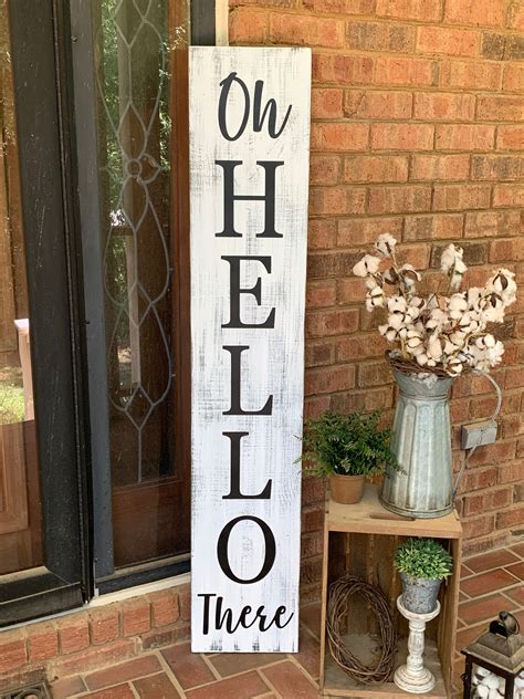 Oh Hello There Porch Sign Farmhouse Porch Decor Etsy