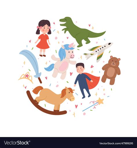 Kids favorite collection toys childish best Vector Image