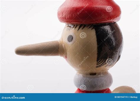 Wooden Pinocchio Doll With His Long Nose Stock Image Image Of Happy