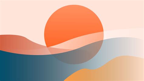 4k Orange Gradient Abstract Circle Wavy Lines Cgi Sun