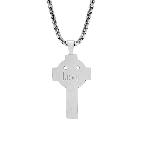 Engravable Stainless Steel Men S Celtic Cross Pendant