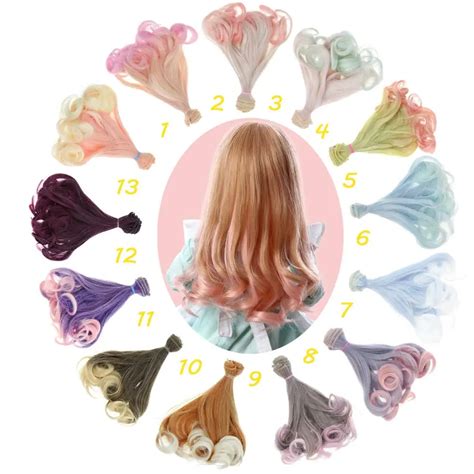 1 шт. 15*100 см кудрявый высокотемпературный кукольный парик DIY ...