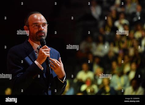 French Prime Minister Edouard Philippe During The Bpifrance Inno