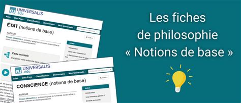 Les Fiches De Philosophie Notions De Base Encyclop Dia Universalis