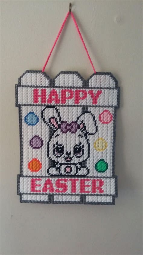 Easter Bunny Wall Hanging By Cunninghamcrafts On Etsy Plastic Canvas