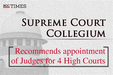 In A Series Of Resolutions The Sc Collegium Recommended Appointment Of