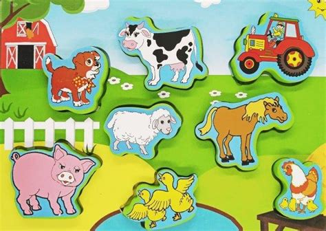 "Farm Animals" 8 piece Wooden Tray Puzzle - Educational Toys Online