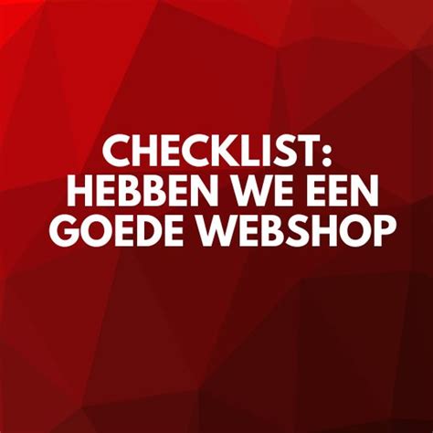 Checklist Hebben We Een Goede Webshop Brickmail