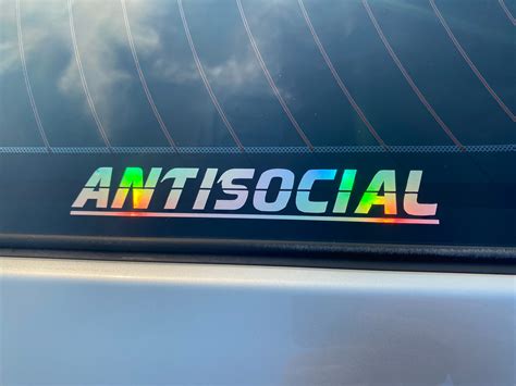 Antisocial Vinyl Decal Oil Slick Jdm Banner Exhaust Street Etsy Uk