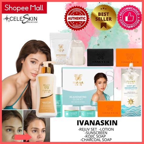 Ivana Skin Rejuvenating Set • Lotion • Kojic • Sunscreen • Charcoal