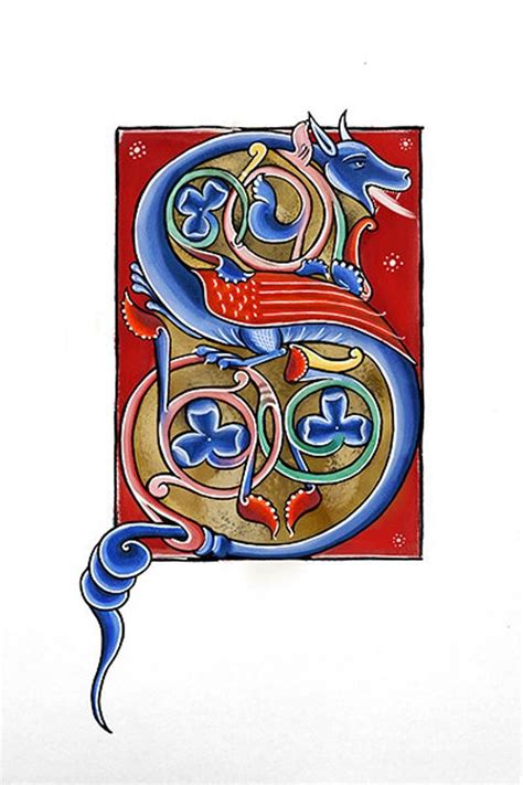 Illuminated Letter S Art Print By Amanda Salazar Gothic Etsy