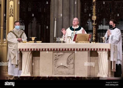 New York Ny March 17 2021 Cardinal Timothy Dolan Leads St Patrick