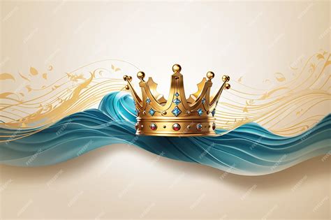 Premium AI Image | Golden crown with wave line