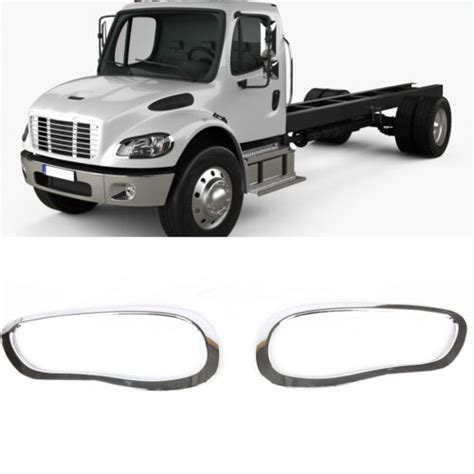 For Freightliner M2 106 112 Front Headlight Lamp Bezel Trim Molding Chrome Pair Ebay