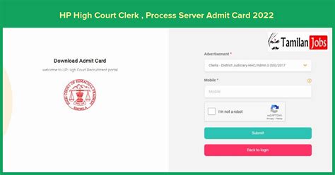 HP High Court Clerk Process Server Admit Card 2022 OUT Check Exam