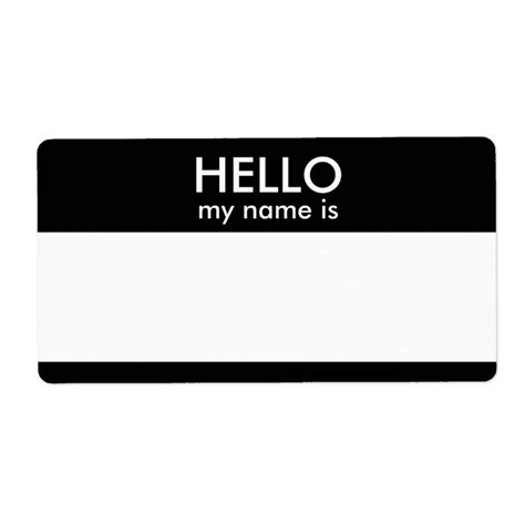 HELLO My Name Is Label Zazzle