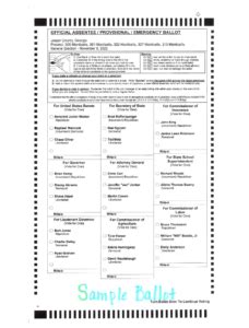 Sample Ballots Monticello Precinct 11.08.2022 General Election | Jasper ...