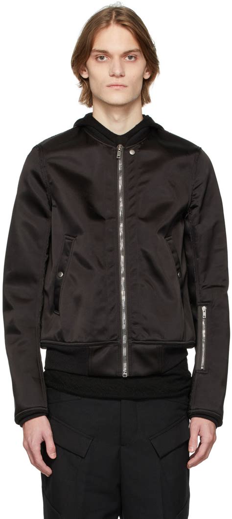 Rick Owens Blouson Aviateur Noir SSENSE France