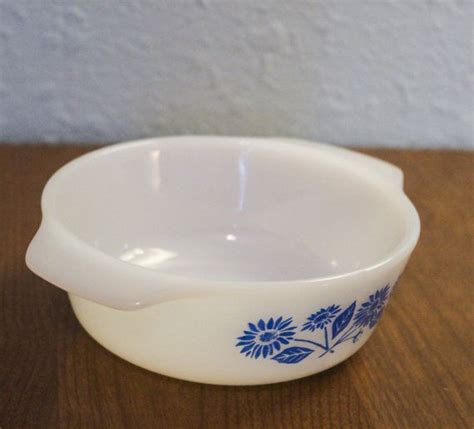 Vintage Fire King Blue Cornflower Round Casserole Baking Etsy