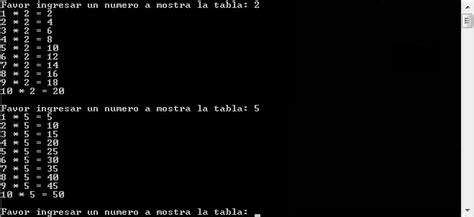 Poo Ciclo For Objective C Tablas De Multiplicar Del 1 Al 10 Otosection