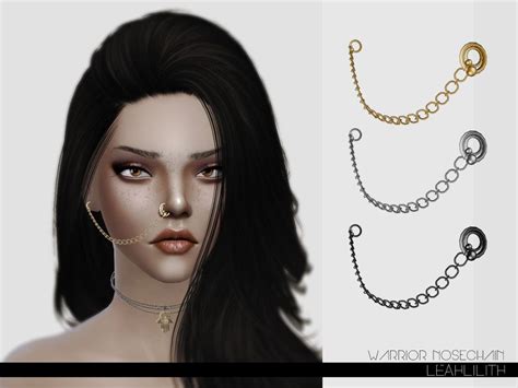 Leah Lilliths Leahlillith Warrior Nosechain Sims 4 Piercings Sims