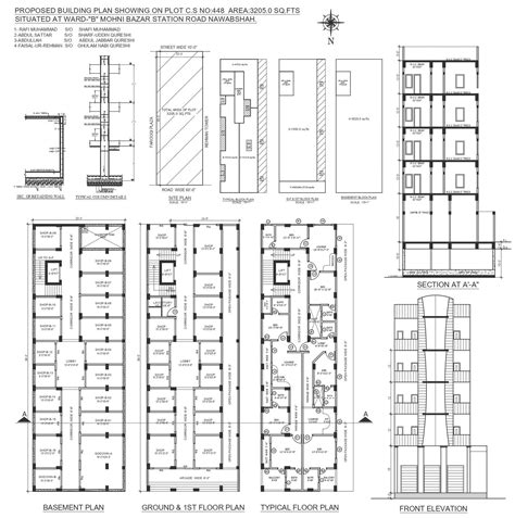 "Apartment Design with Site Plan: Detailed Floor Plans Including Shop