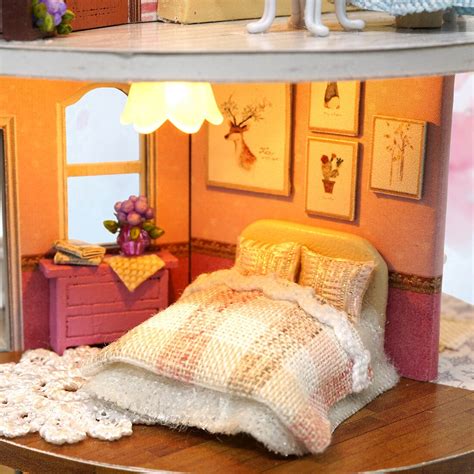 Poppenhuis Miniatuur DIY Poppenhuis Met Meubels Ho Grandado