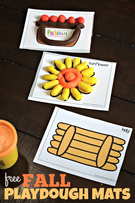 🍂 Free Printable Fall Playdough Mats Activity