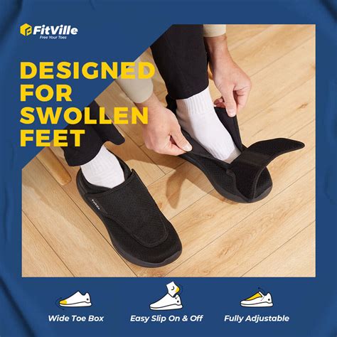 Fitville Herren Diabetiker Schuhe Extra Wide Gesundheitsschuhe