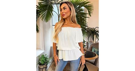 Ax Paris Cream Bardot Top New Look