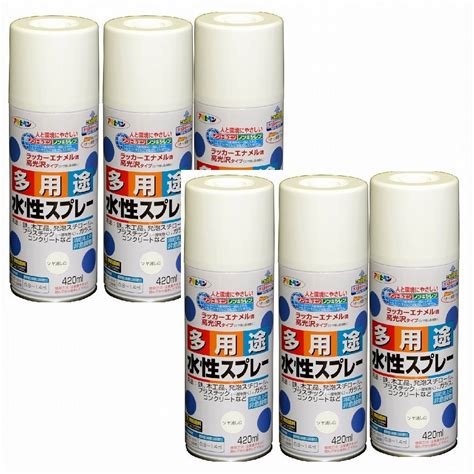 アサヒペン 水性多用途スプレー 420ml ツヤ消し白 内箱入り6本セット メルカリshops