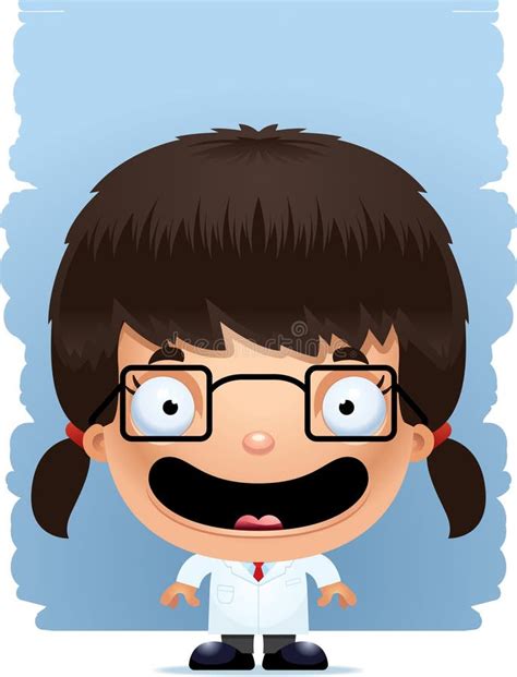 Cartoon Girl Scientist Smiling Stock Vector - Illustration of person ...