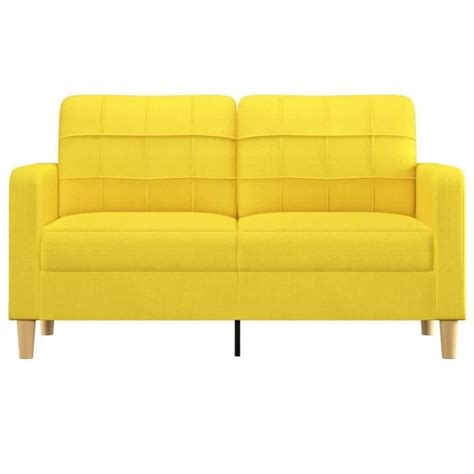 Canapé à 2 places Jaune clair 140 cm Tissu SALALIS DP3432