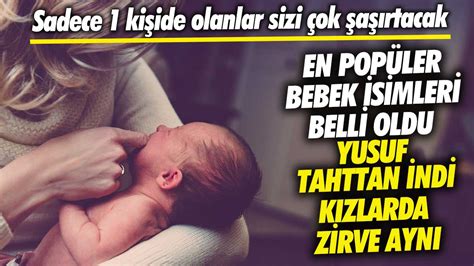 En Pop Ler Bebek Isimleri Belli Oldu Yusuf Tahttan Indi K Zlarda Zirve