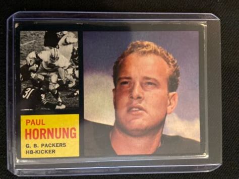 1962 Topps Football 64 Paul Hornung Green Bay Packers Super Bowl I HOF