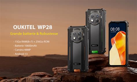 Oukitel WP28 Smartphone Noir - 6.517” HD+TFT 60Hz 15/256Go - Smartphone ...