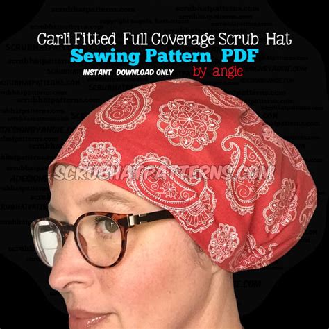 Printable Surgical Scrub Cap Sewing Patterns Scrub Hat Patterns