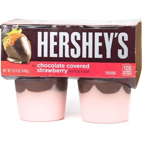 Hersheys Chocolate Covered Strawberry Pudding 4 Ct Cups Refrigerated