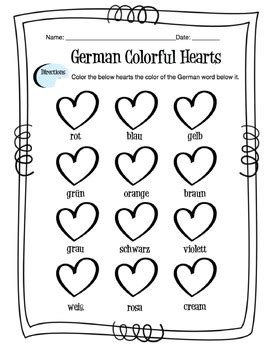 German Colors Worksheet by Sunny Side Up Resources | TpT