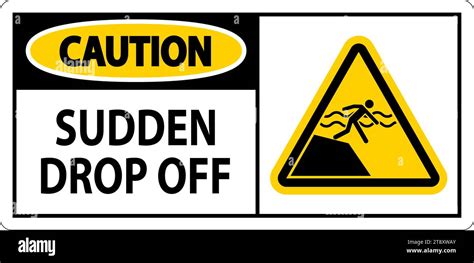 Caution Sign Sudden Drop Off Stock Vector Image Art Alamy