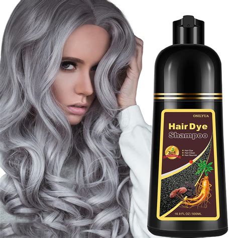 Instant Silver Gray Hair Color Shampoohair Dye Shampoo 3 In 1 For Women Menlong