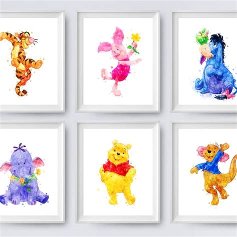 Watercolor Winnie The Pooh Decor Etsy