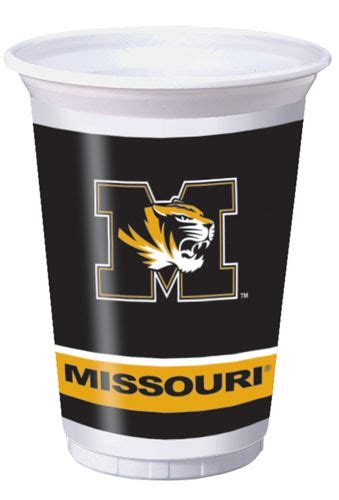 University Of Missouri Plastic Beverage Cups Mizzou Rah Tigers