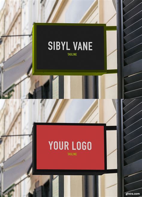 Rectangular Outdoor Mounted Entrance Sign Mockup 344300117 GFxtra