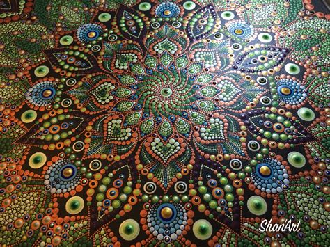 Acrylic Dot Mandala On A 20 X 20 Canvas Dot Art Painting Mandala