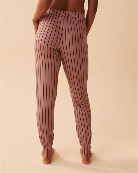 Soft Jersey Jogger Pajama Pants Chic Stripes La Vie En Rose