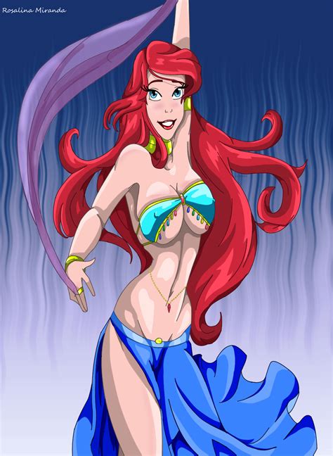 Rule 34 1girls Ariel Ariel The Little Mermaid Belly Dancer Belly Dancer Outfit Blue Eyes